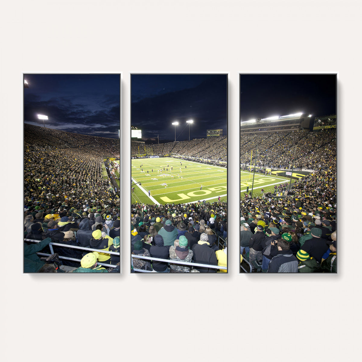 48756-PAN-FL-20X10 - University of Oregon Ducks Football Team Print - Eugene Autzen Stadium Wall Art Canvas Print
