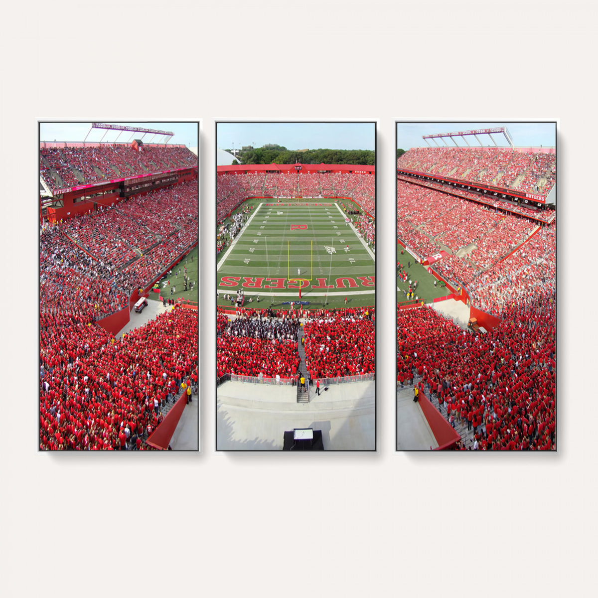 90818-PAN-FL-20X10 - Rutgers Scarlet Knights Football Team Print - Piscataway SHI Stadium Wall Art Canvas Print