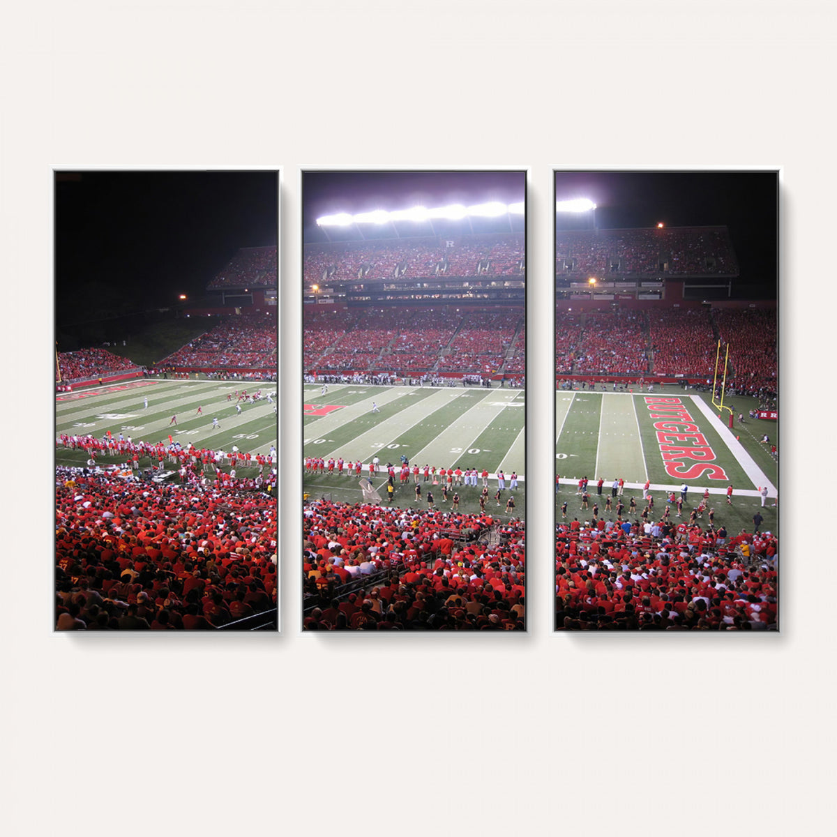 53225-PAN-FL-20X10 - Rutgers University Scarlet Knights Football Team Print - Piscataway SHI Stadium Wall Art Canvas
