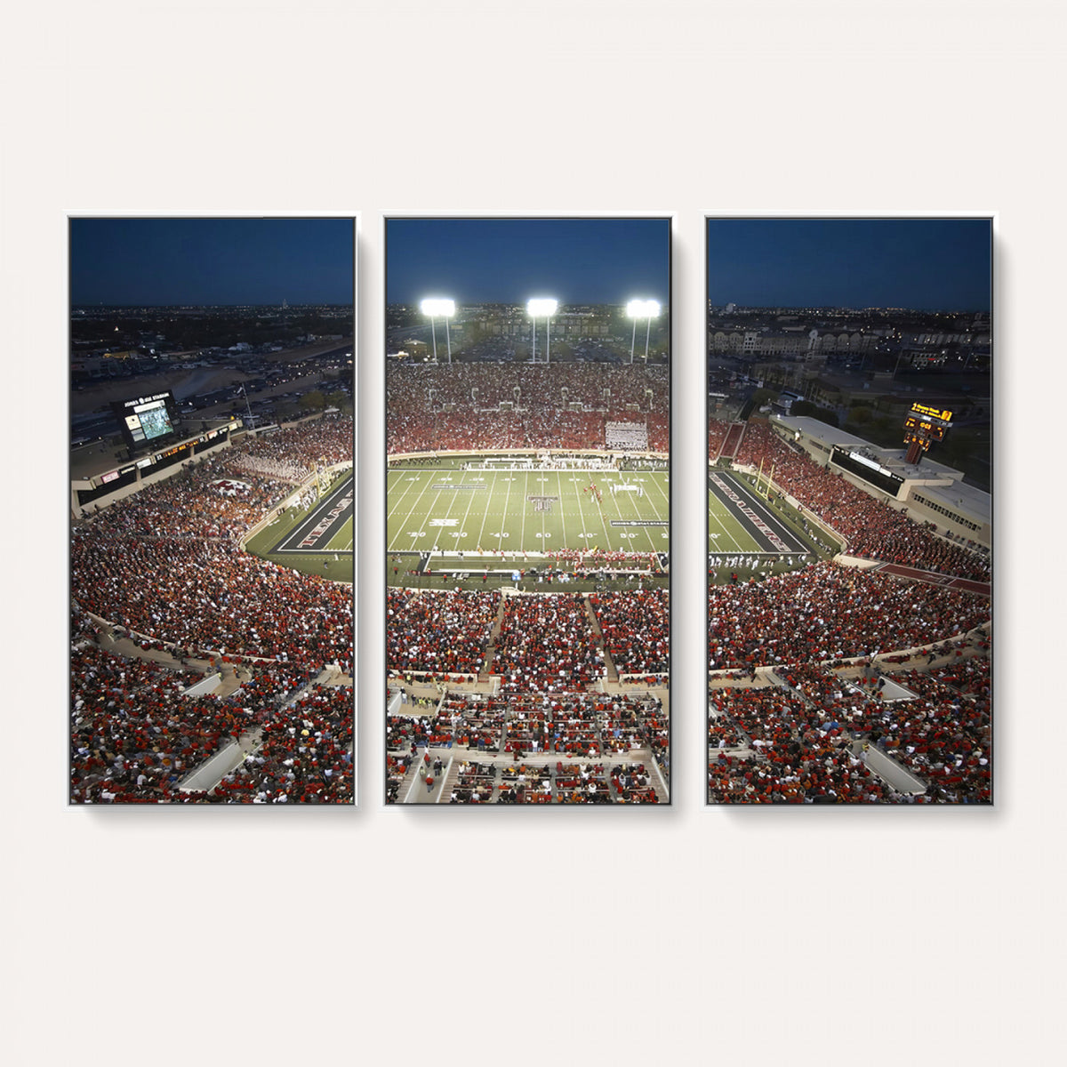 55763-MGV-CV-36X24 - Texas Tech Red Raiders Football Team Print, Lubbock Jones AT&T Stadium, Framed and Ready to Hang