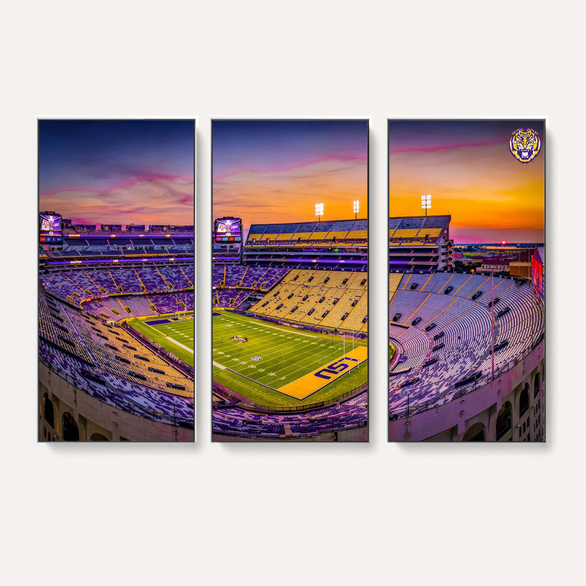 93538-MGV-CV-36X24 - The Louisiana State University Tigers Football Team Print, Framed and Ready to Hang Stadium Print
