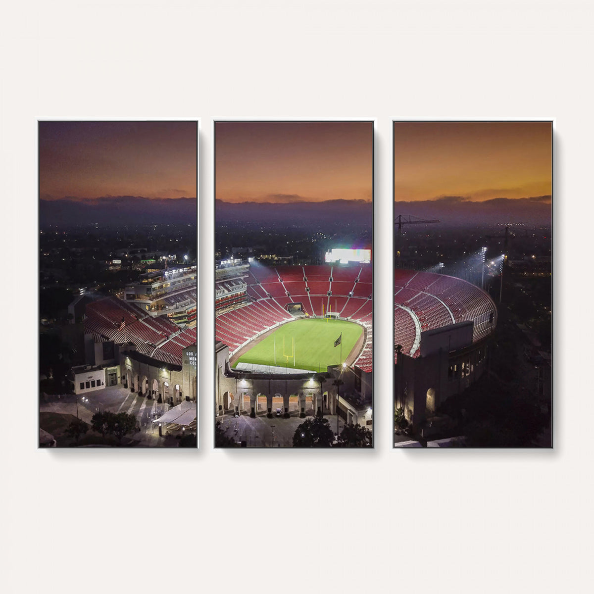 50666-MGV-CV-36X24 - The University of Southern California USC Trojans Football Team Print, Los Angeles Memorial Coliseum