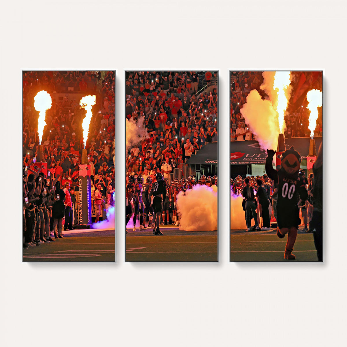 98664-MGV-CV-36X24 - The University of Texas at San Antonio Roadrunners Football Team Print, Extra Large Game Room Wall Decor