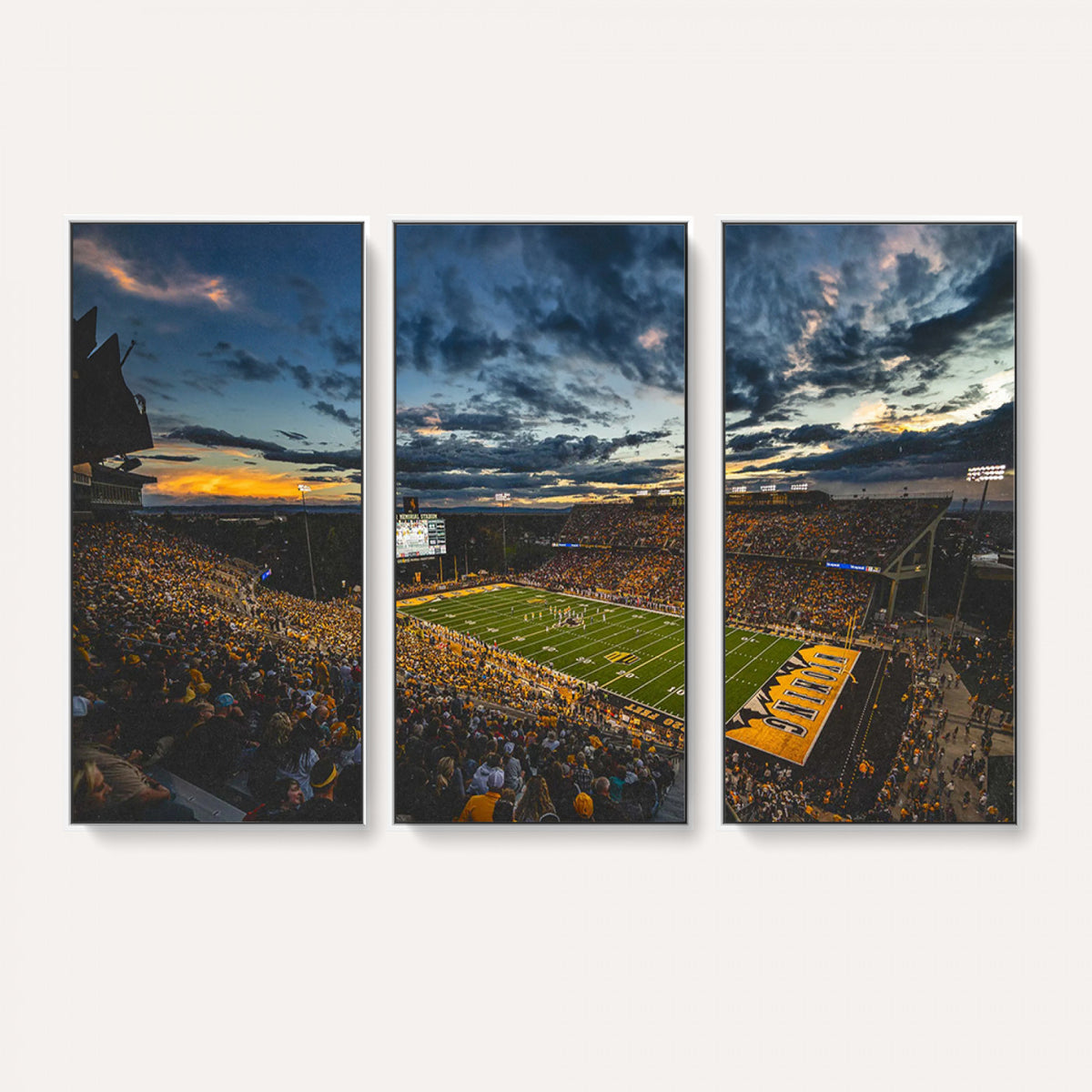 61020-MGV-CV-36X24 - University of Wyoming Cowboys Football Team Print, Laramie, Framed and Ready to Hang