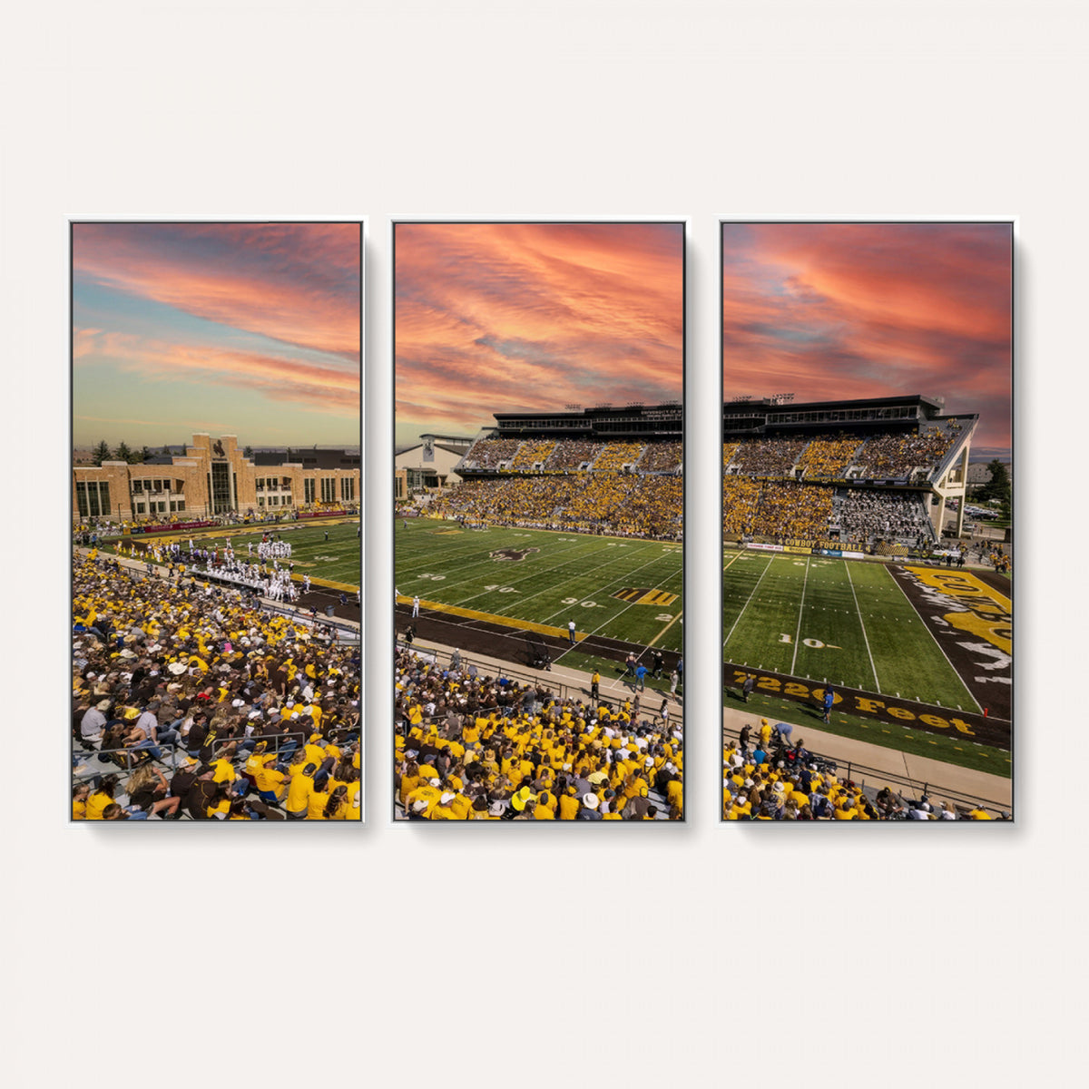 90508-MGV-CV-36X24 - University of Wyoming Cowboys Football Team Print, Laramie, Extra Large Game Room Wall Decor