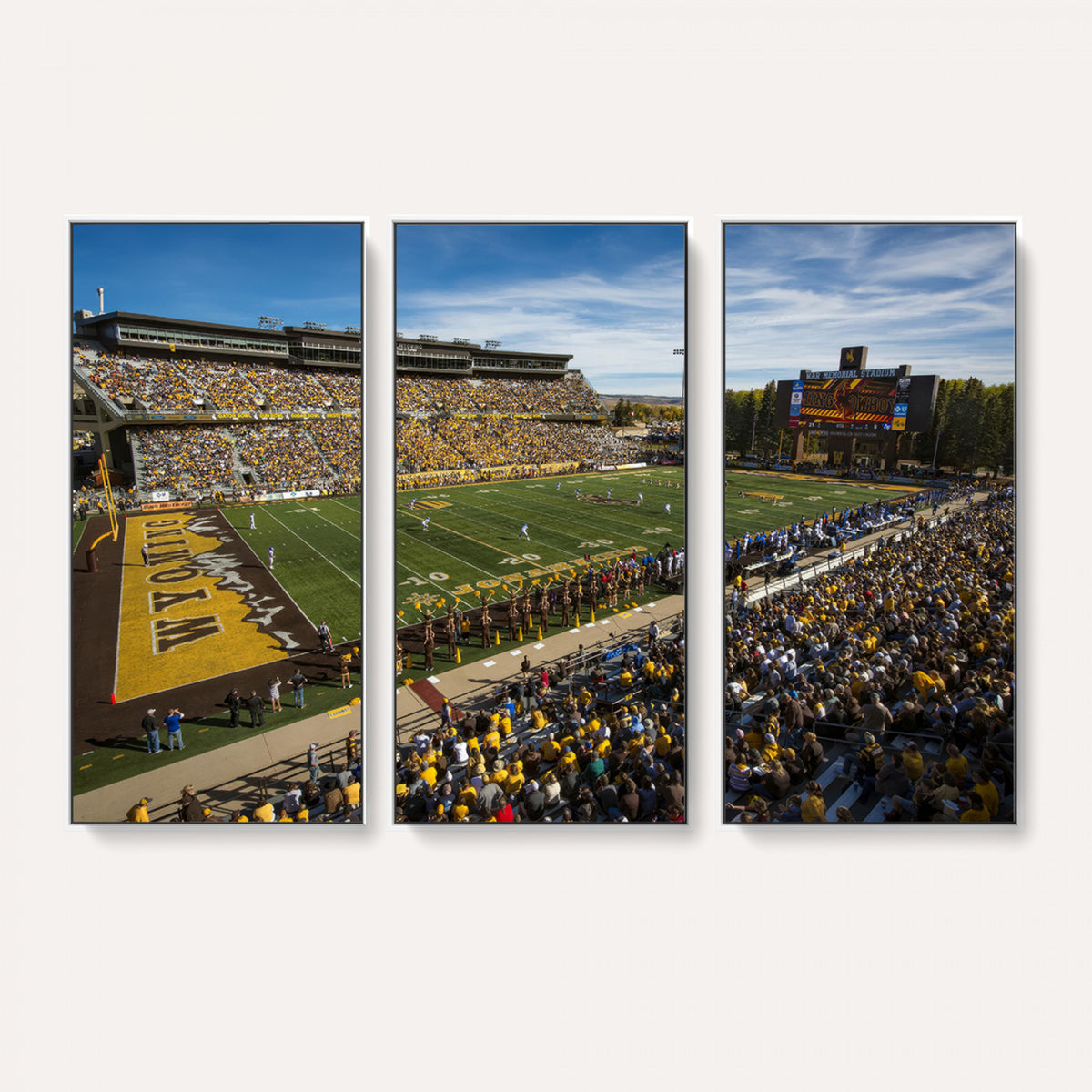 89846-MGV-CV-36X24 - University of Wyoming Cowboys Football Team Print, Laramie, Man Cave Wall Decor