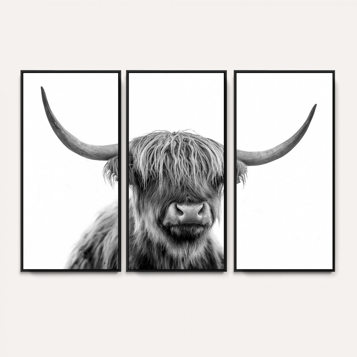 75503-_Poster-30x20 - Scottish Highland Cow Cattle Art Print Wall Art Canvas Print for Farmhouse Decor, Framed Scottish