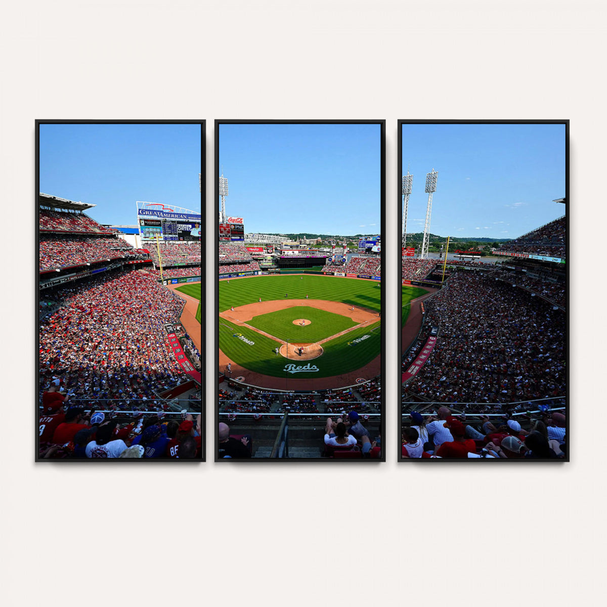 90998-MGV-CV-36X24 - Cincinnati Reds Baseball Canvas Print | Great American Ball Park Stadium Wall Art