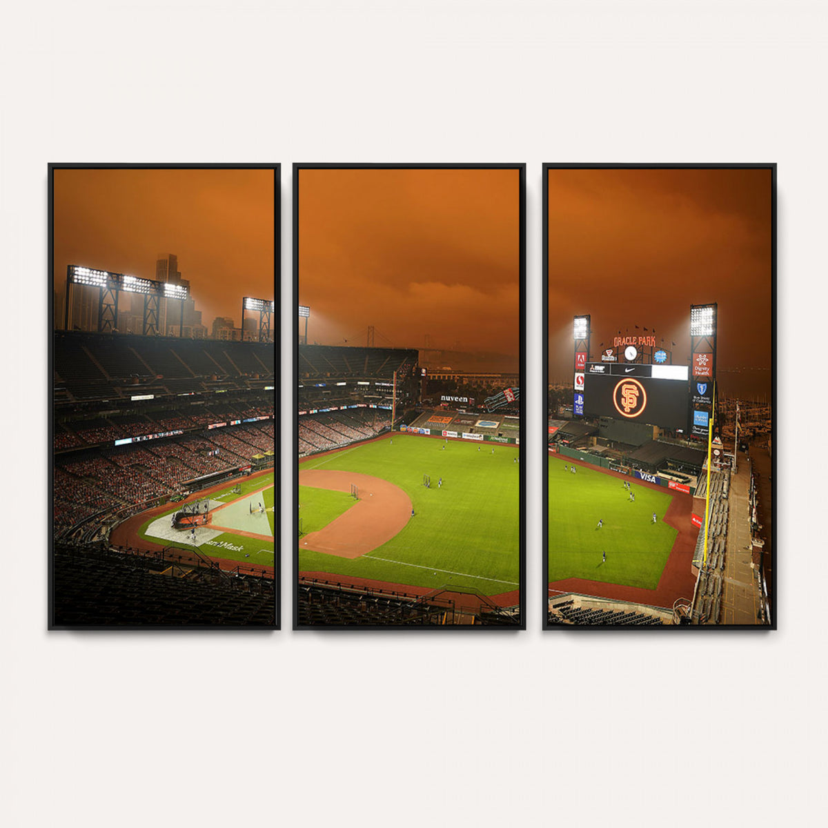 31315-MGV-CV-36X24 - San Francisco Giants Baseball Team Print, Oracle Park Stadium Wall Art Canvas Print