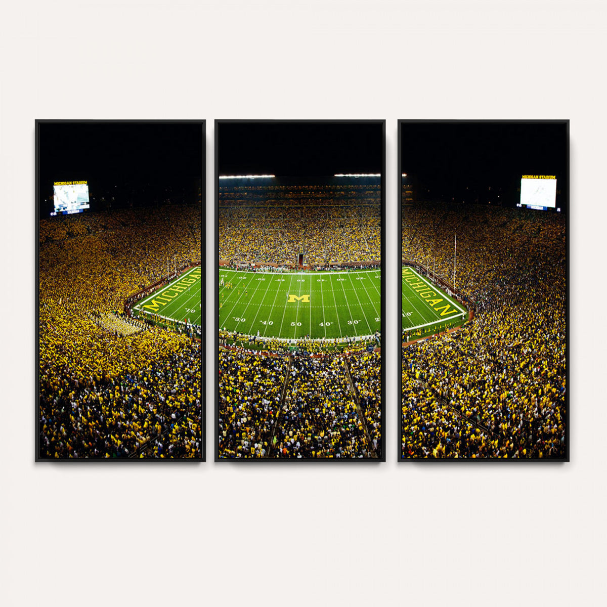 26166-MGV-CV-36X24 - Stadium in Michigan Wall Art Canvas Print, Framed American Football Stadium Art