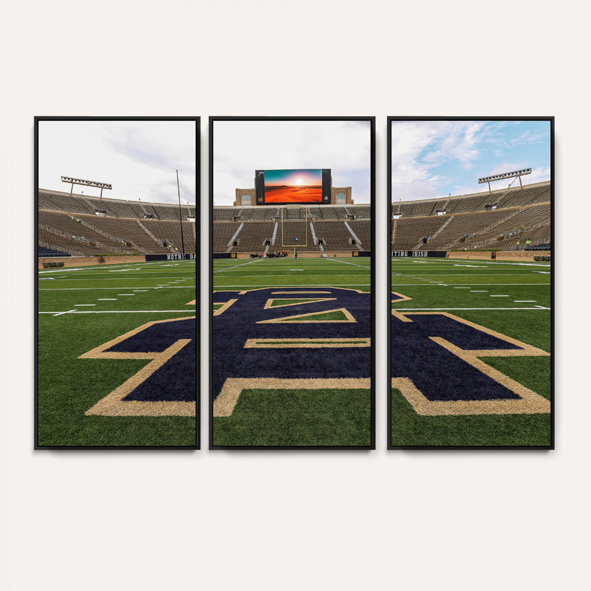52835-MGV-CV-36X24 - Notre Dame Stadium Giclee Canvas Print | Triptych Wall Art Featuring Iconic Notre Dame Football