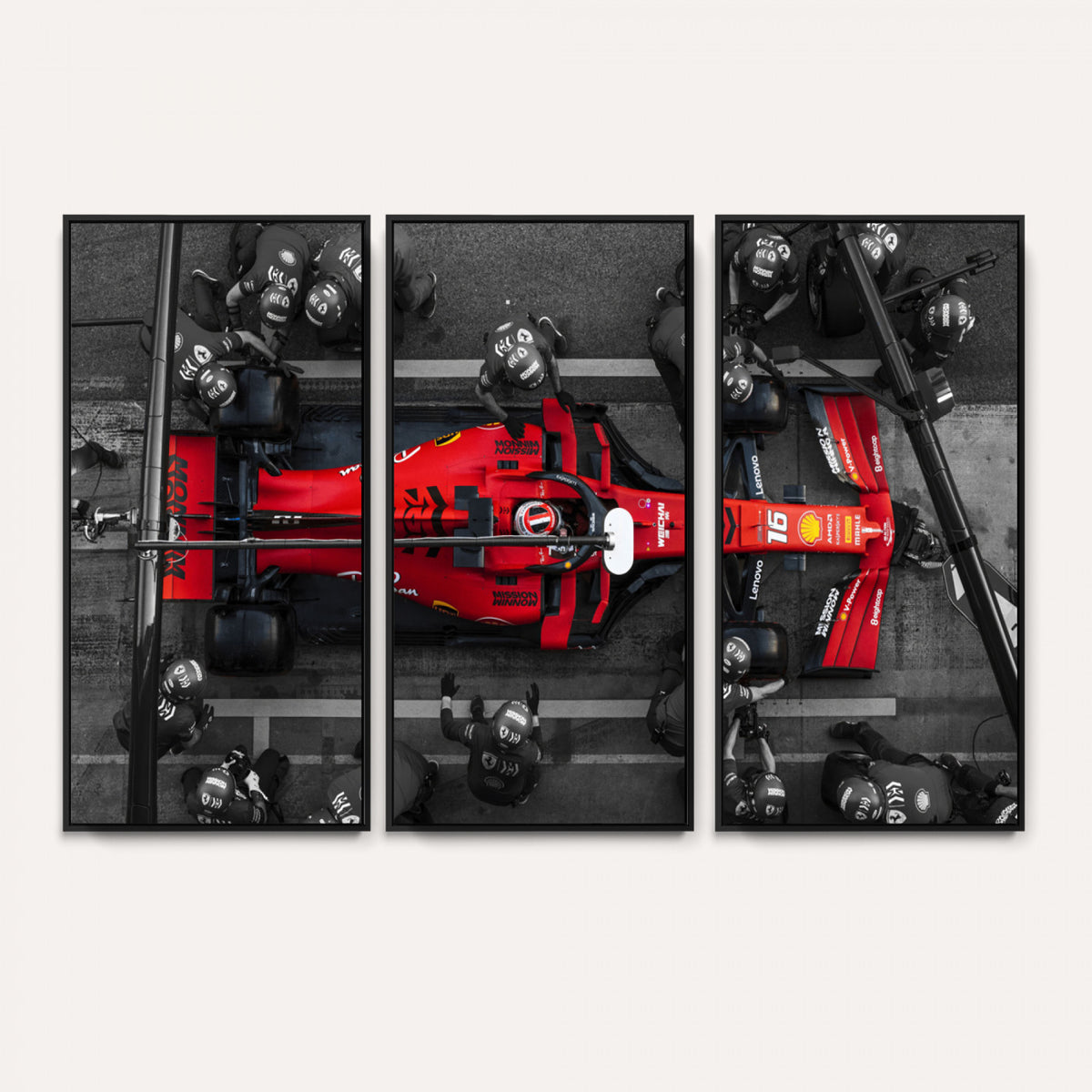 99356-MGV-CV-36X24 - Ferrari Pit Stop Canvas Wall Art | Precision and Speed