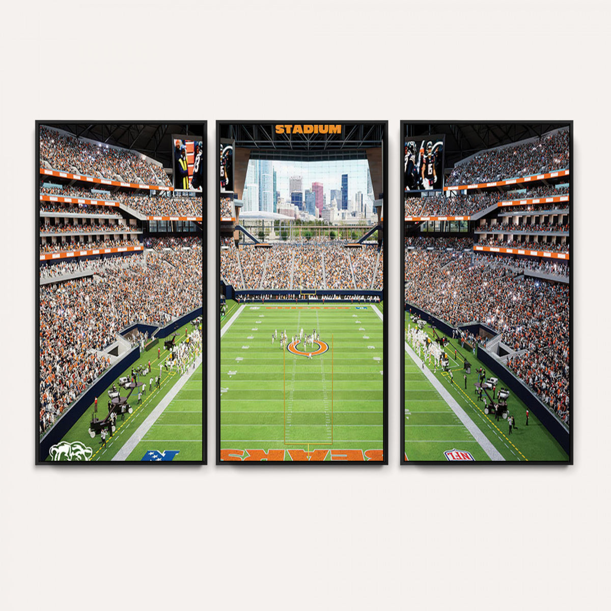 76935553-PAN-FL-20X10 - Chicago Bears Soldiers Field Wall Art Canvas Print, Home Office Wall Decor