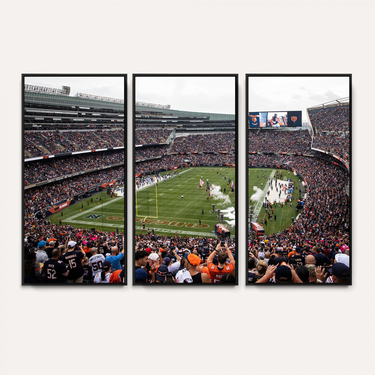 18347149-MGV-CV-36X24 - Chicago Bears Soldier Field Wall Art Canvas Print – Framed Football Stadium Artwork Team Spirit for home, office
