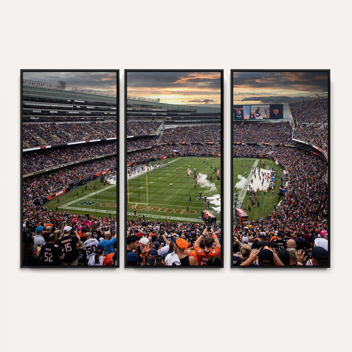 87578930-PAN-FL-20X10 - Chicago Bears Soldiers Field Wall Art Canvas Print, Home Bar Wall Decor