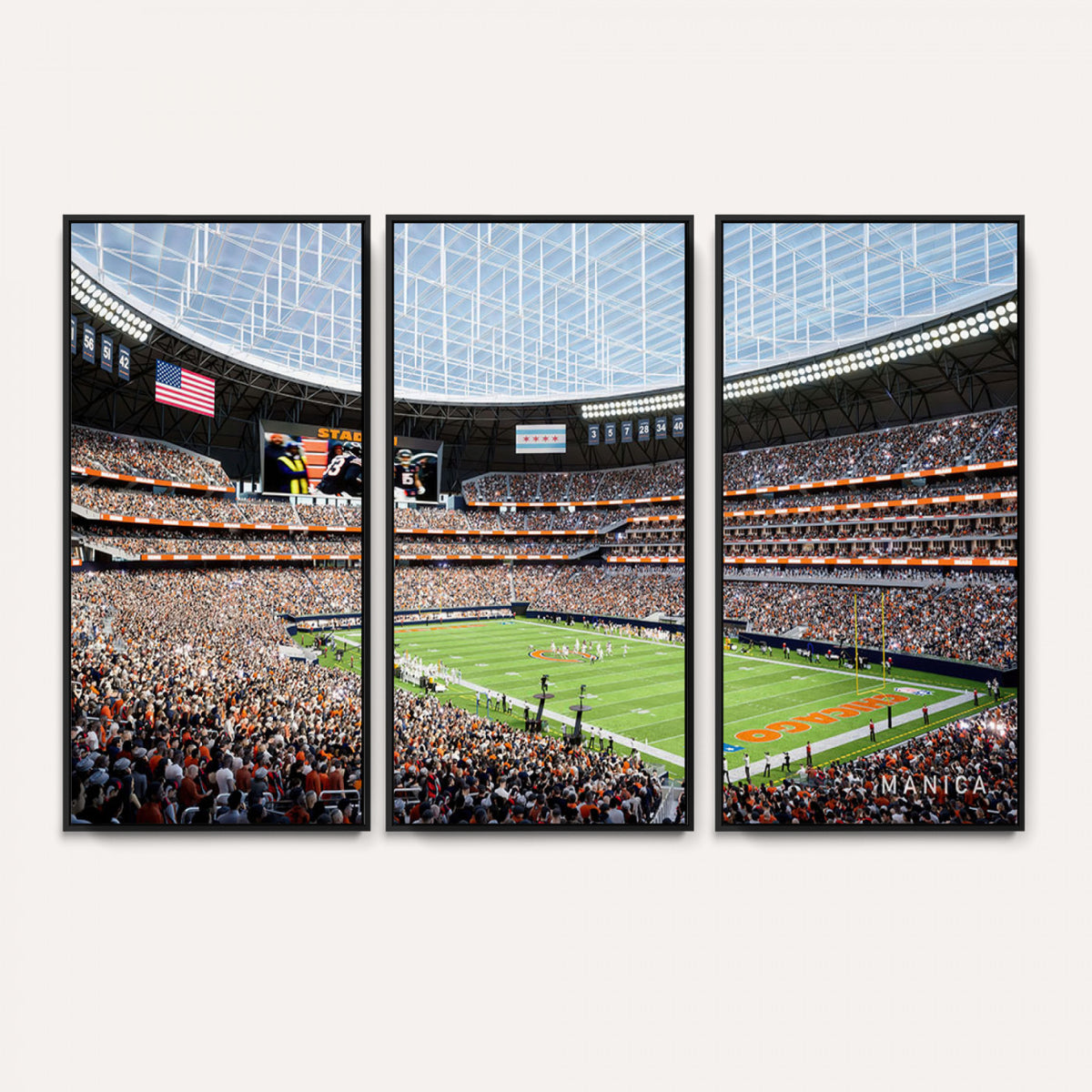 32530647-PAN-FL-20X10 - Chicago Bears Soldiers Field Wall Art Canvas Print, Framed and Ready to Hang