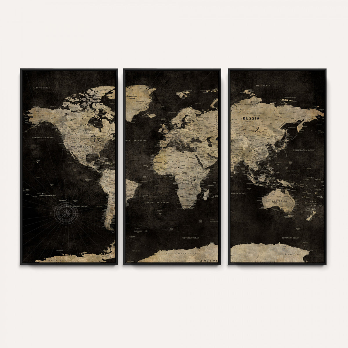 60653880-MGV-CV-36X24 - Push Pin World Map Canvas Wall Art Print, Interactive Travel