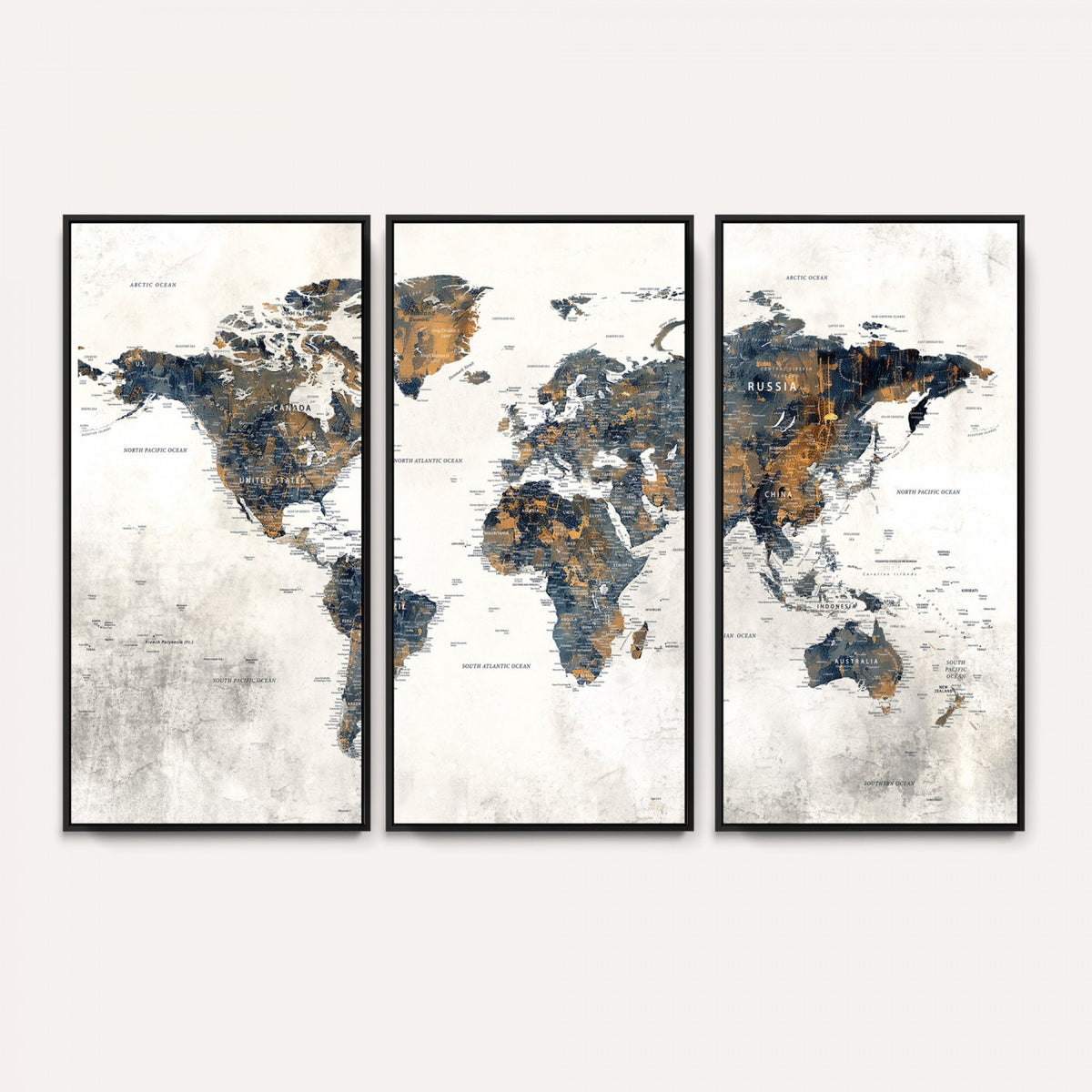 52451147-MGV-CV-36X24 - World Map Wall Art Canvas Print for Office Wall Decor