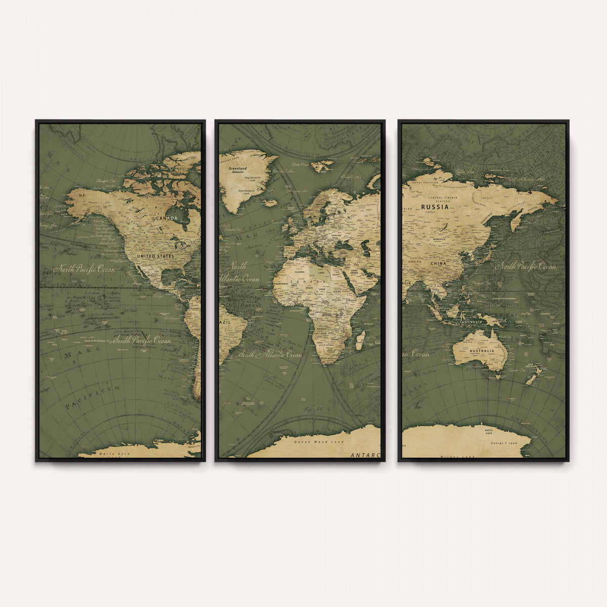 75846040-MGV-CV-36X24 - Large World Map Canvas Wall Art Print for Study Room Decor -