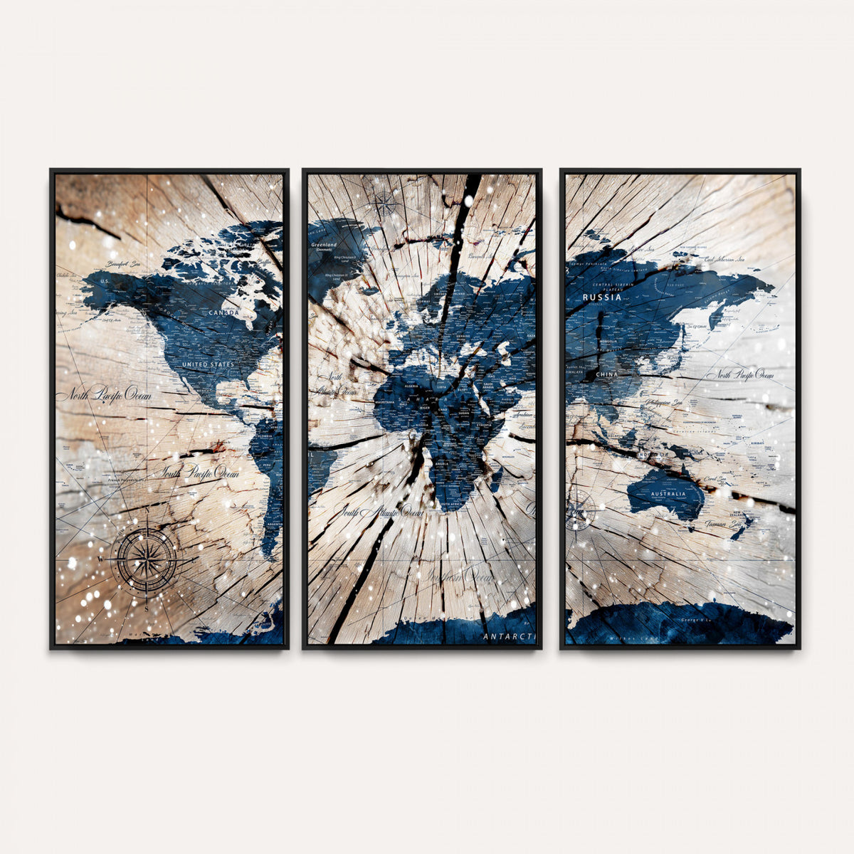 19478704-MGV-CV-36X24 - World Map Wall Art Canvas Print, Modern Decorative Framed Map Artwork Prints for Living Room, Office, Bedroom Wall Decor