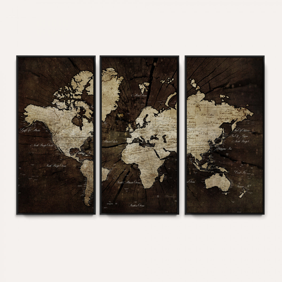40991509-MGV-CV-36X24 - World Map Wall Art Canvas Print, Modern Decorative Framed Map Artwork Prints for Living Room, Office, Bedroom Wall Decor