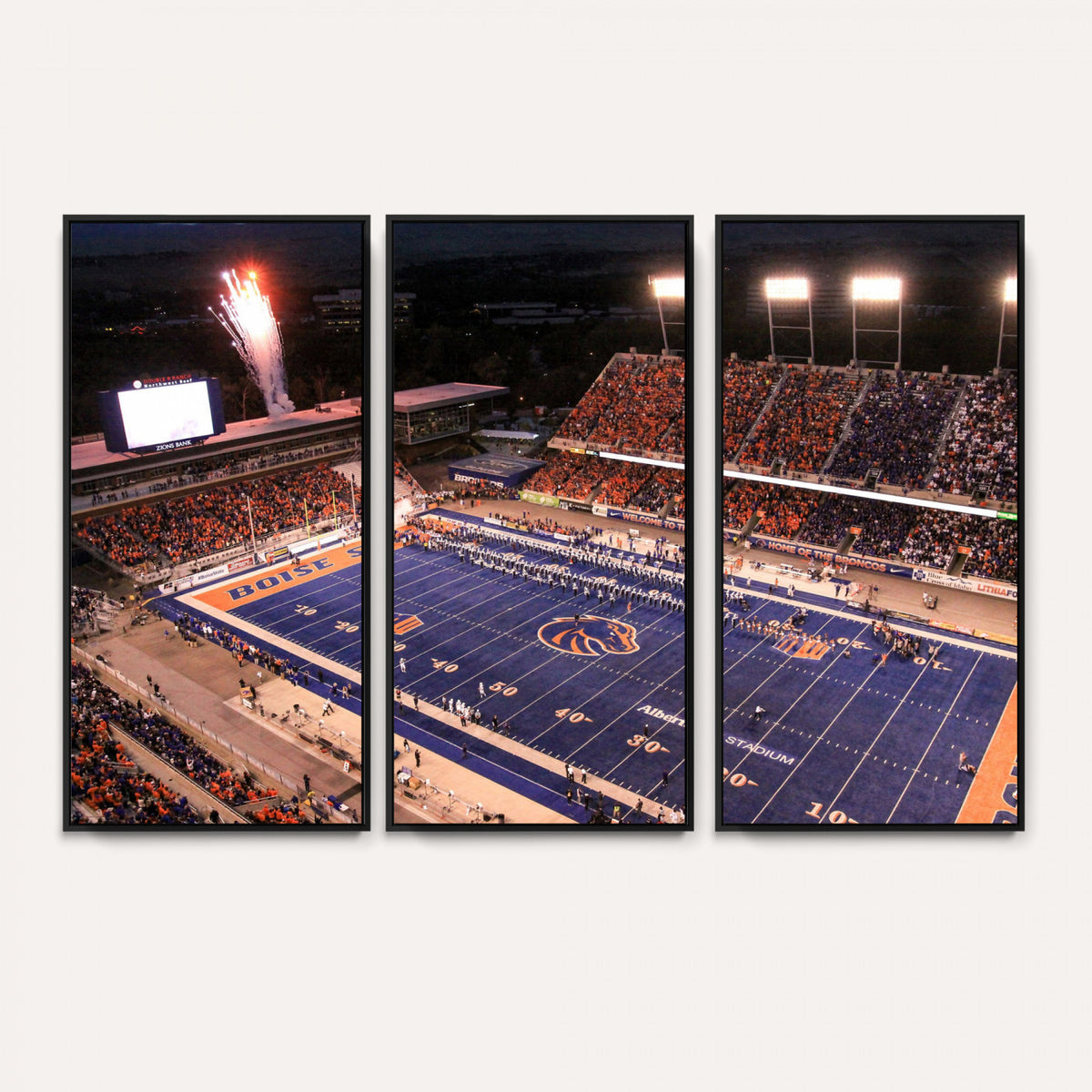 58849575-MGV-CV-36X24 - Boise State Stadium Large Wall Art Canvas Print for Living Room and Game Room Decor