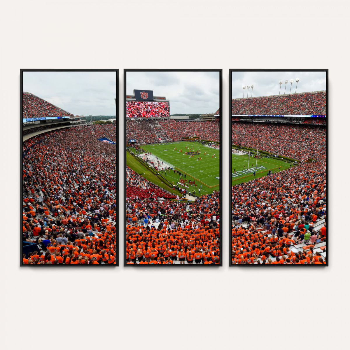 82562490-MGV-CV-36X24 - Auburn Stadium Sunset Wall Art Canvas Print, Jordan Hare Stadium Game Day Crowd, Auburn Tigers Football Artwork