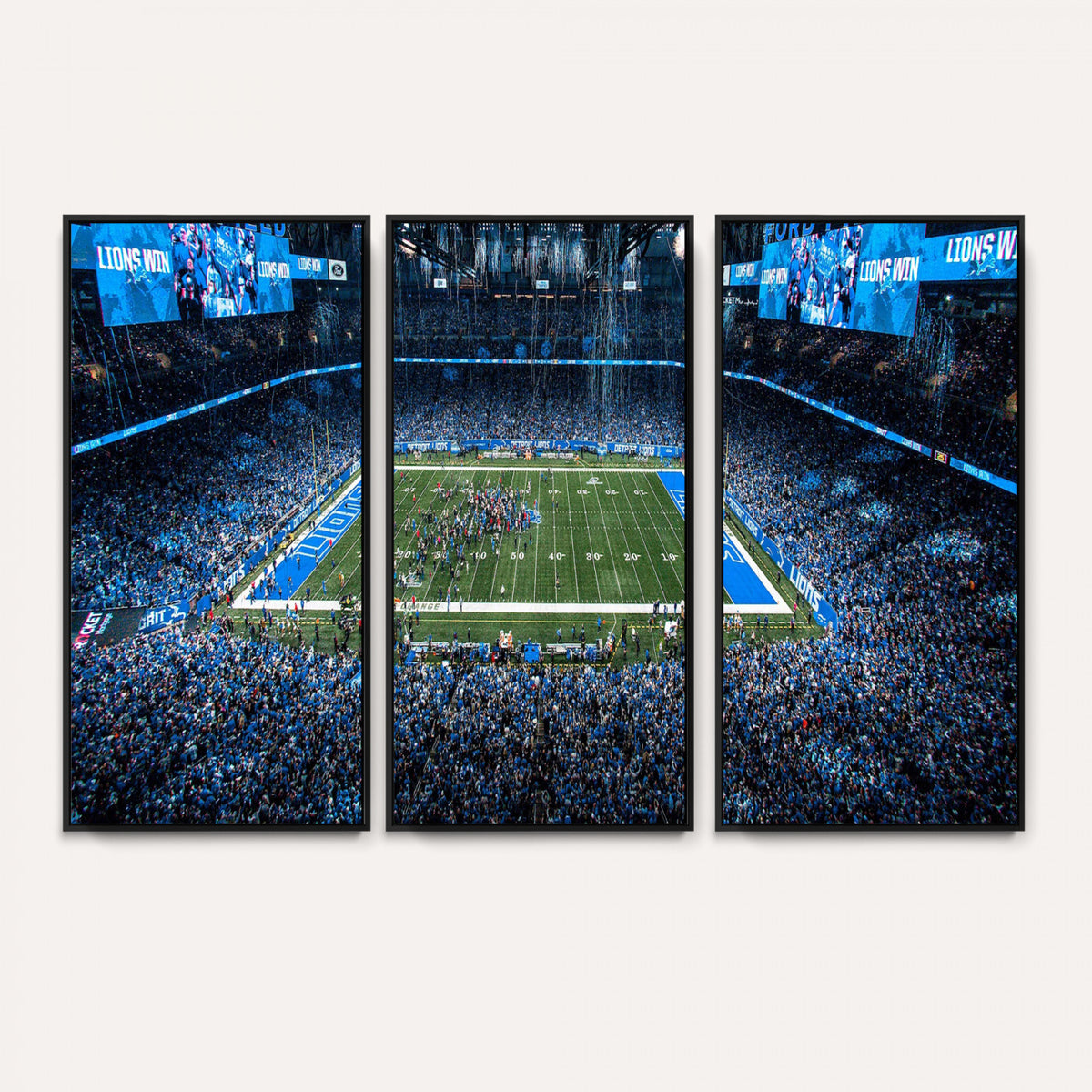 80882005-MGV-CV-36X24 - Detroit Lions Stadium Wall Art Canvas Print, Football Field Panorama