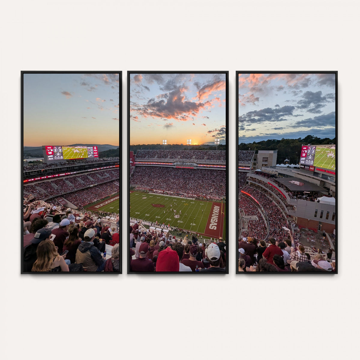 71837429-MGV-CV-36X24 - Donald W. Reynolds Razorback Stadium Wall Art Canvas Print – Arkansas Razorbacks Football Artwork for Home, Office, and Sports Room Decor