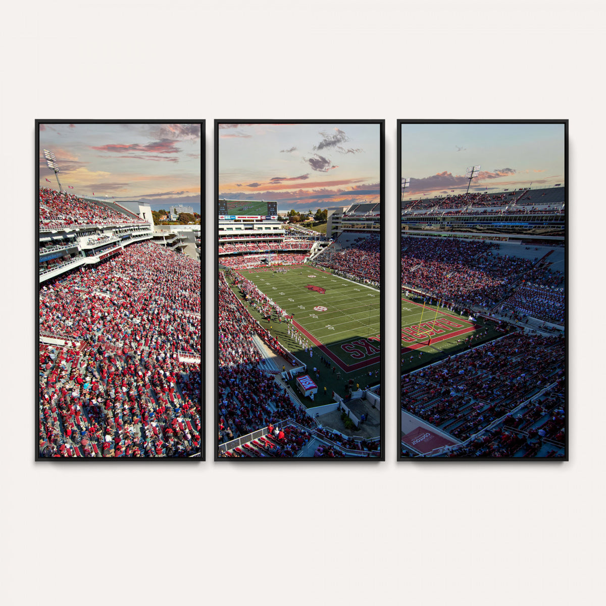 46571211-MGV-CV-36X24 - Donald W. Reynolds Razorback Stadium Wall Art Canvas Print – Arkansas Razorbacks Football Artwork for Home, Office, and Sports Room Decor