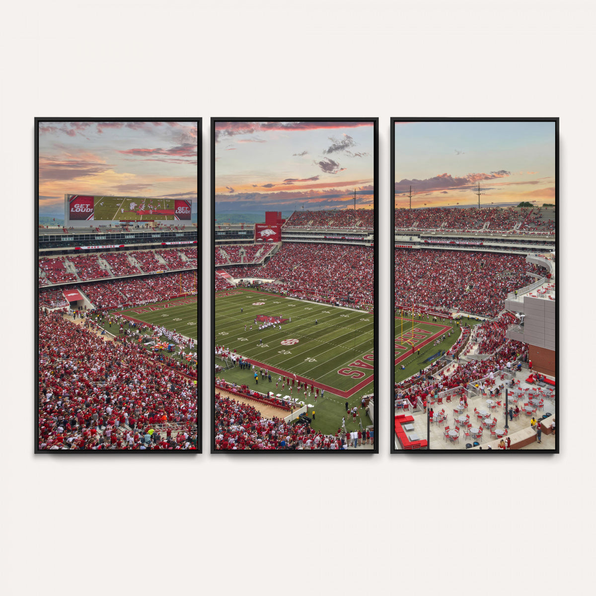 82233065-MGV-CV-36X24 - Donald W. Reynolds Razorback Stadium Wall Art Canvas Print – Arkansas Razorbacks Football Artwork for Home, Office, and Sports Room Decor