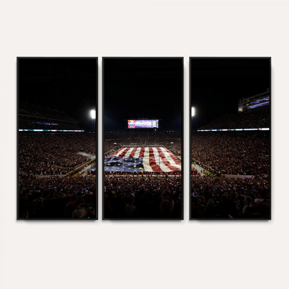 98418189-MGV-CV-36X24 - Oklahoma Memorial Stadium Wall Art Canvas Print – Oklahoma Sooners Football Artwork for Home, Office, and Sports Room Decor