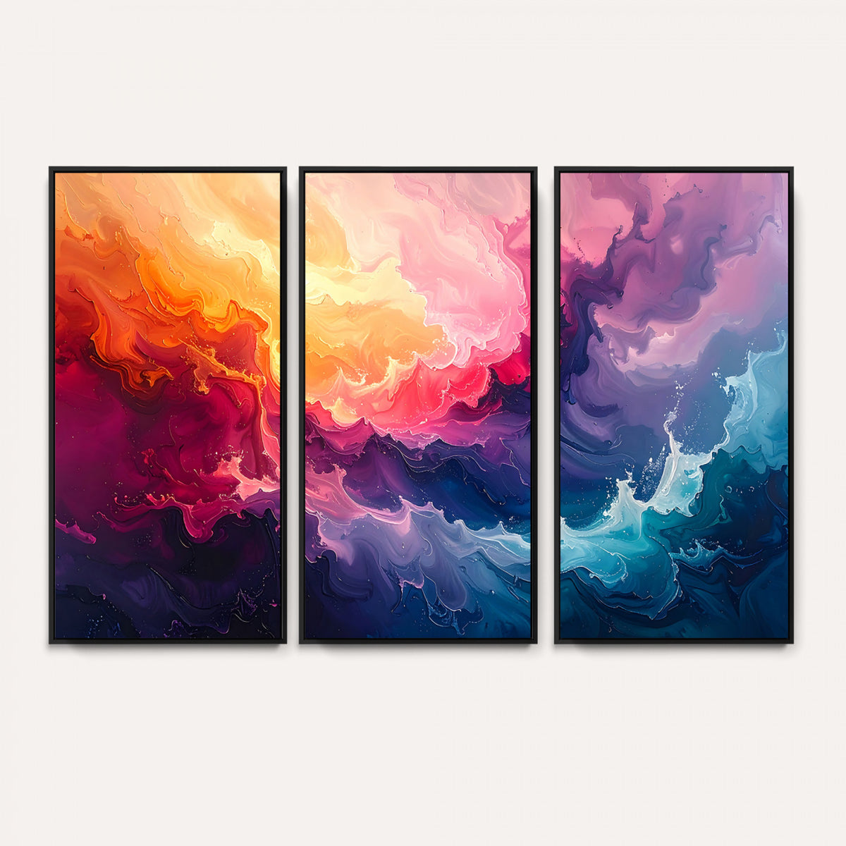 16157633-MGV-CV-36X24 - Large Colorful Abstract Canvas Wall Art Print, Vibrant Popup Color Art Print