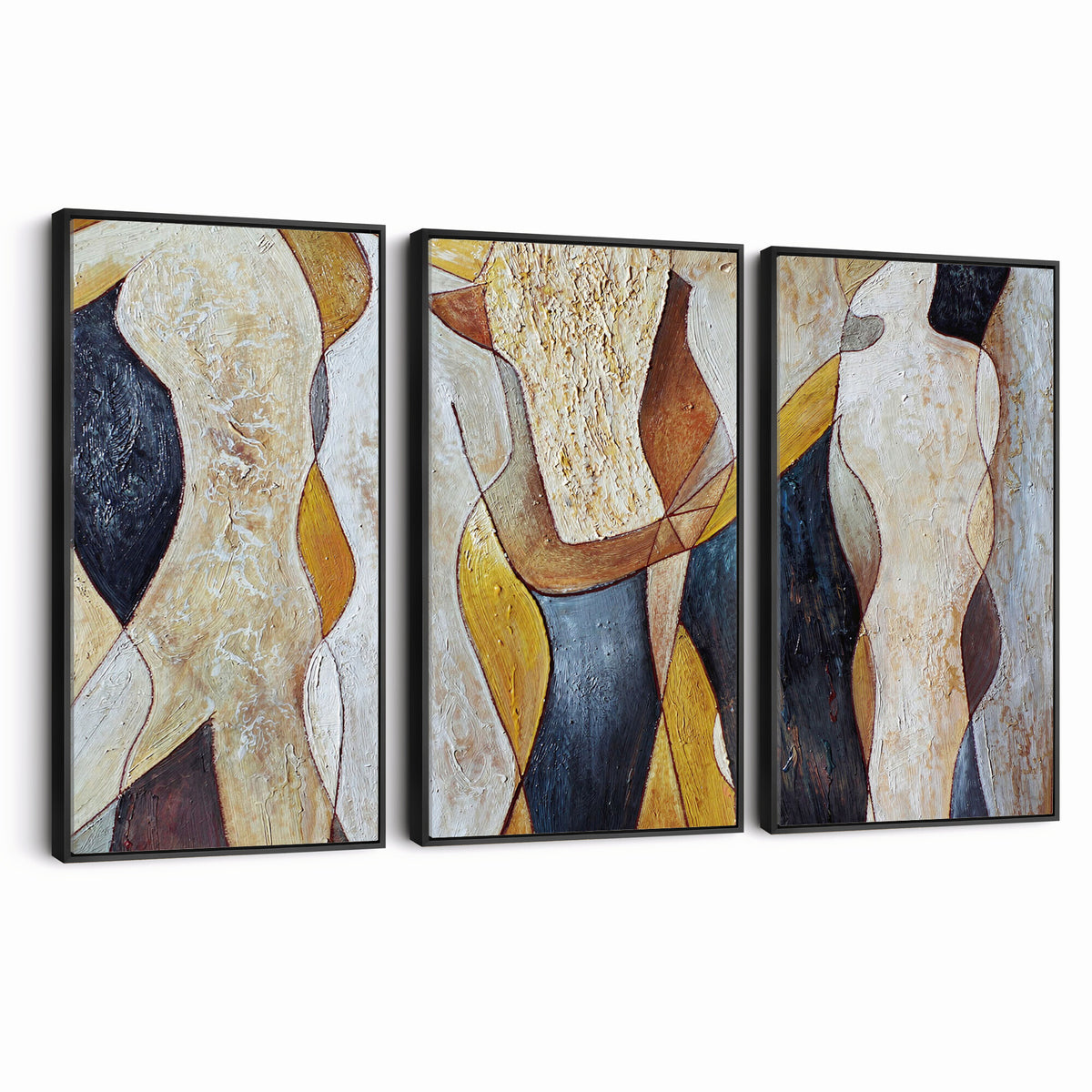96079939-MGV-CV-36X24 - Mid Century Modern Figurative Canvas Wall Art Abstract Cubist Painting Print