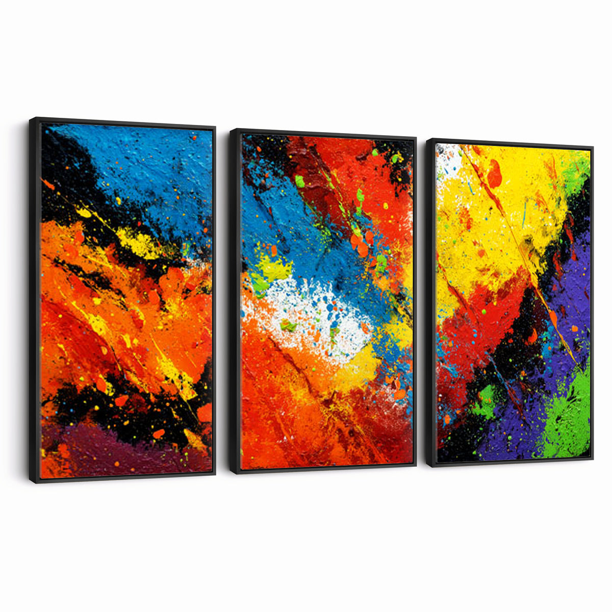 74888753-MGV-CV-36X24 - Vibrant Blue Abstract Canvas Wall Art Colorful Painterly Oil Painting Style Print