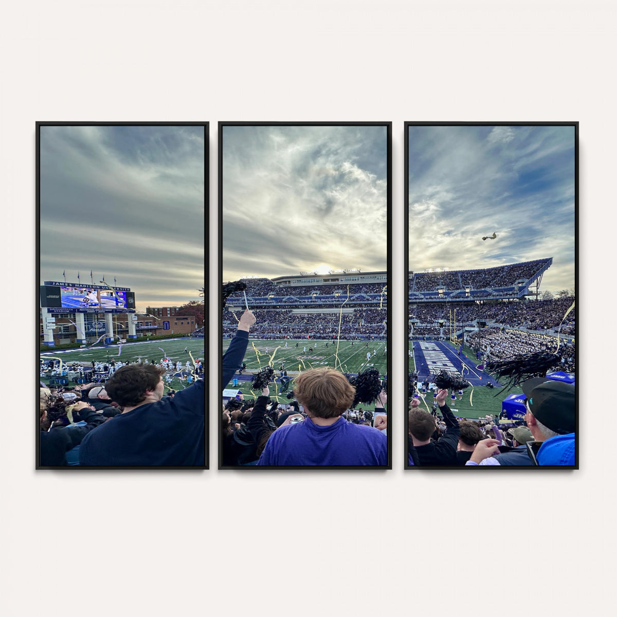 400867JMU-MGV-CV-36X24 - JMU Stadium Wall Art Canvas Print for Game Room Decor - James Madison University Stadium