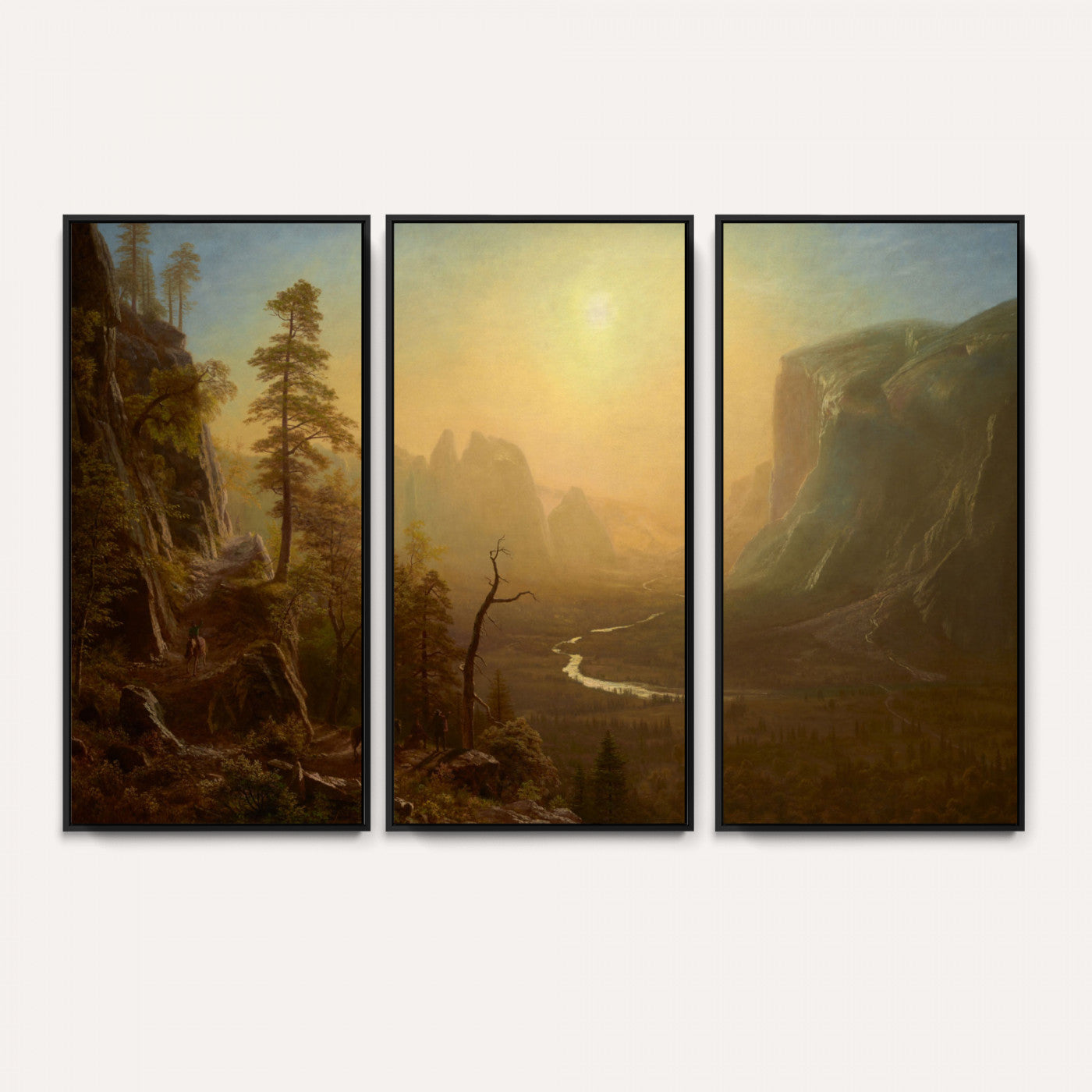 32350988-MGV-CV-36X24 - Albert Bierstadt Among the Sierra Nevada California Yosemite Wall Art Canvas Print, Classic Fine Art Painting Print