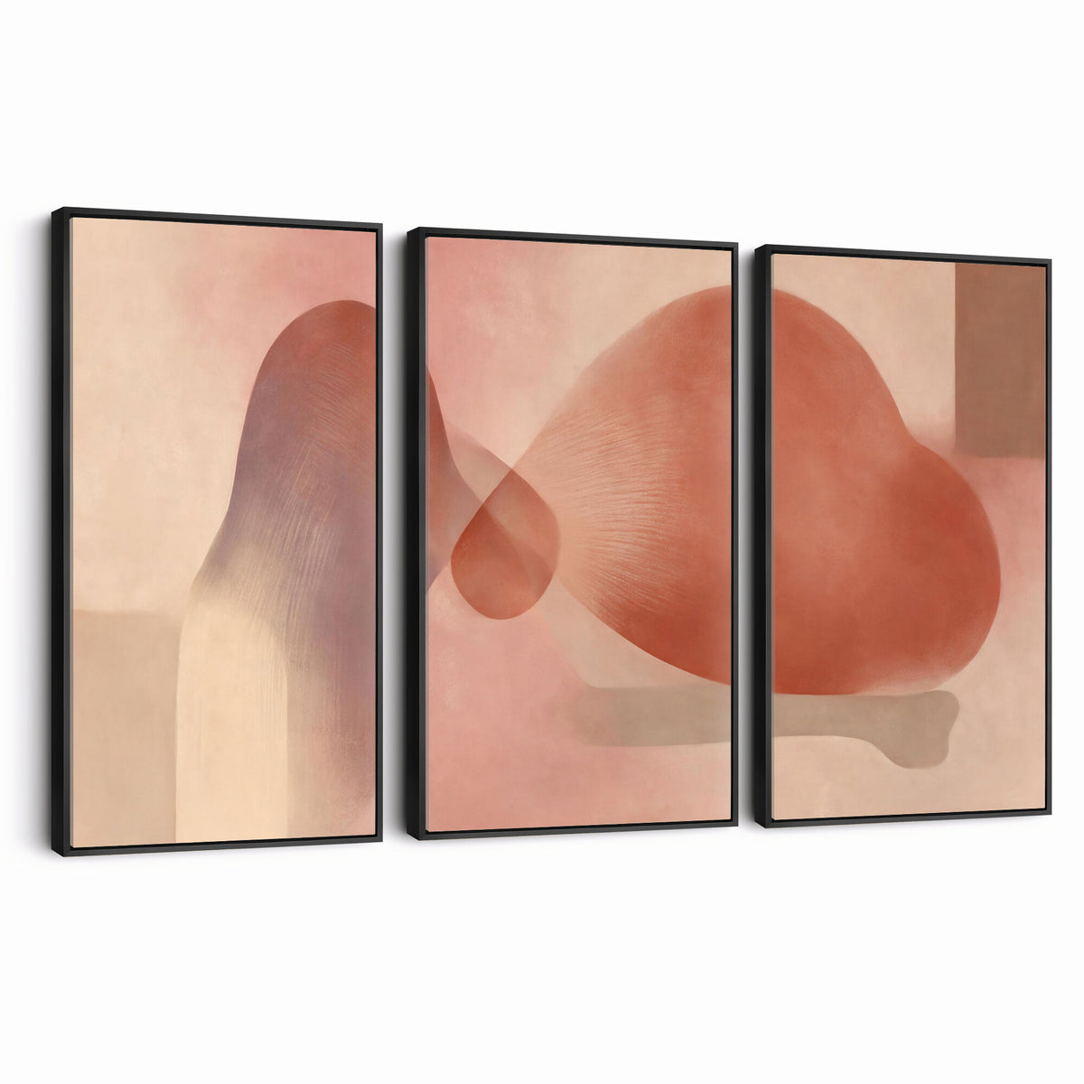 85110643-MGV-CV-36X24 - Vinna Begin Calin Biomorphic Abstract Wall Art Canvas Print, Terracotta Pink Organic Shapes