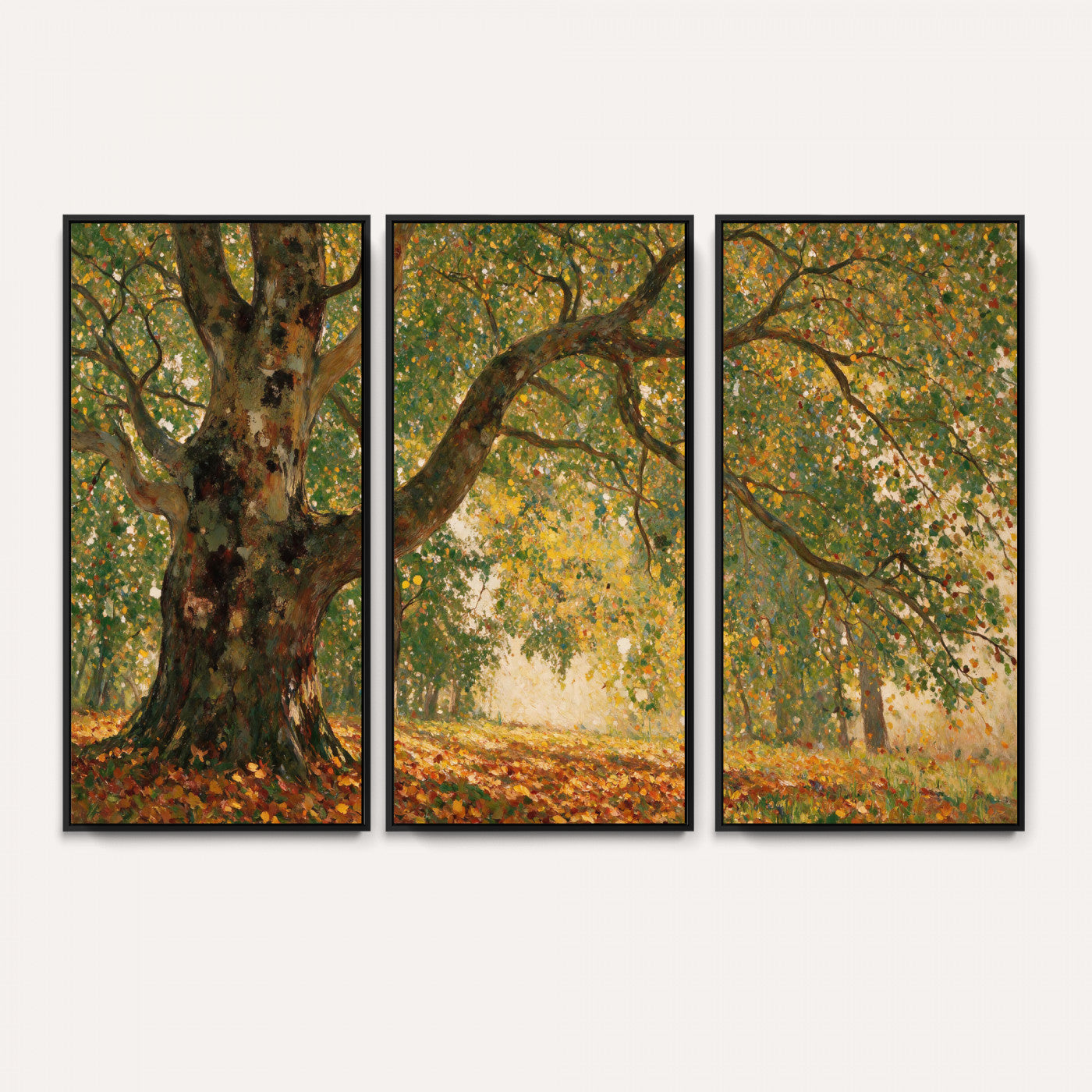 52555601-MGV-CV-36X24 - Claude Monet Style The Bodmer Oak Fontainebleau Forest Wall Art Canvas Print, Autumn Landscape Painting Print