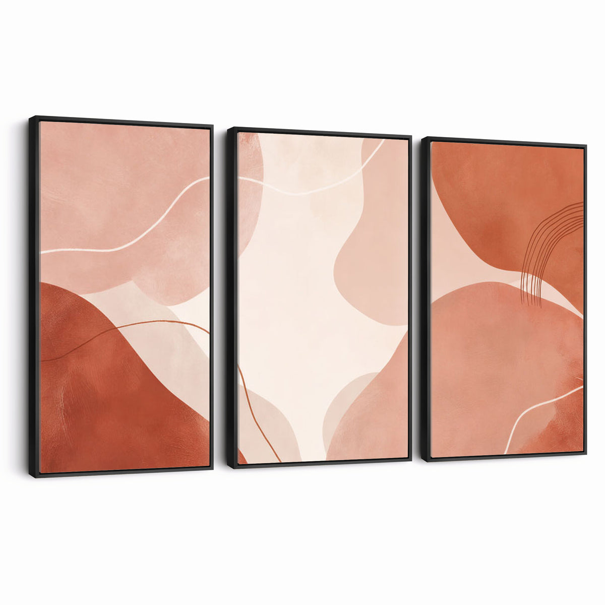 17685421-MGV-CV-36X24 - Abstract Boho Terracotta Wall Art Canvas Print, Mid Century Minimalist Painting Print