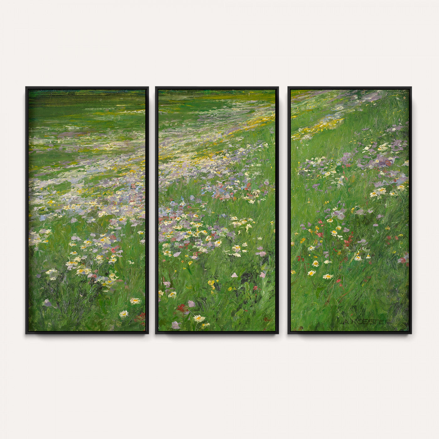 63535040-MGV-CV-36X24 - Alexander Koester Flower Meadow Canvas Wall Art, Vintage Landscape Print