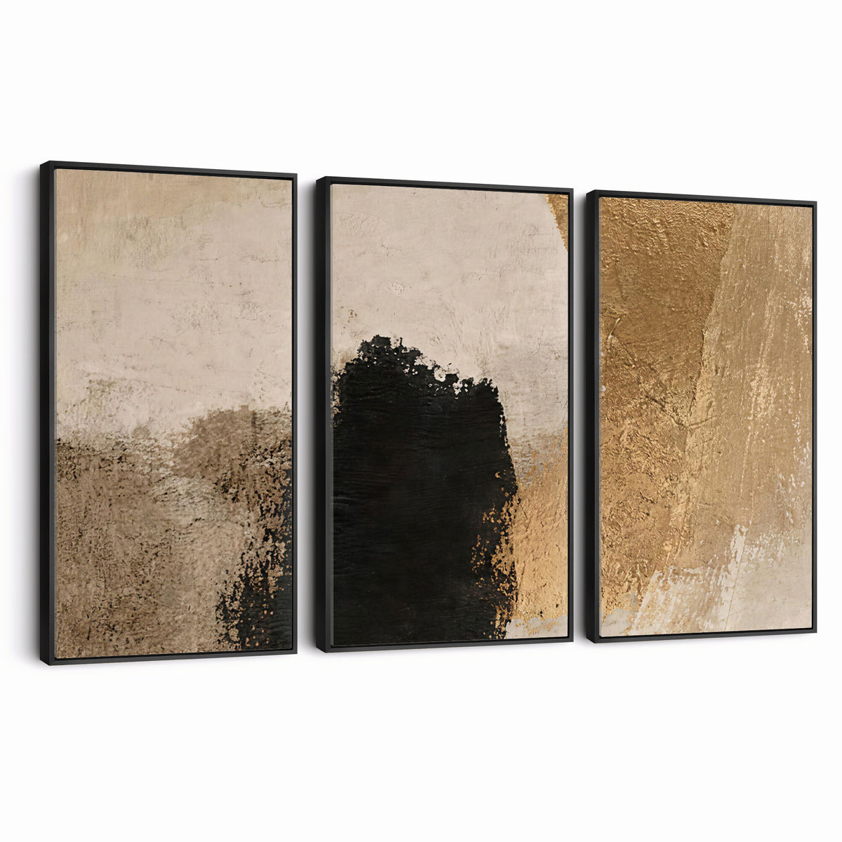 36003778-MGV-CV-48X32-3P - Mid Century Modern Geometric Canvas Wall Art, Abstract Triptych Print