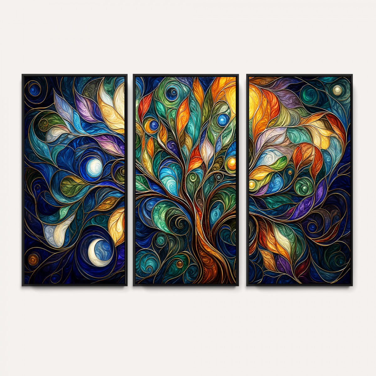 60127105-MGV-CV-36X24 - Psychedelic Tree Of Life Wall Art - Vibrant Swirl Cosmic Nature Decor