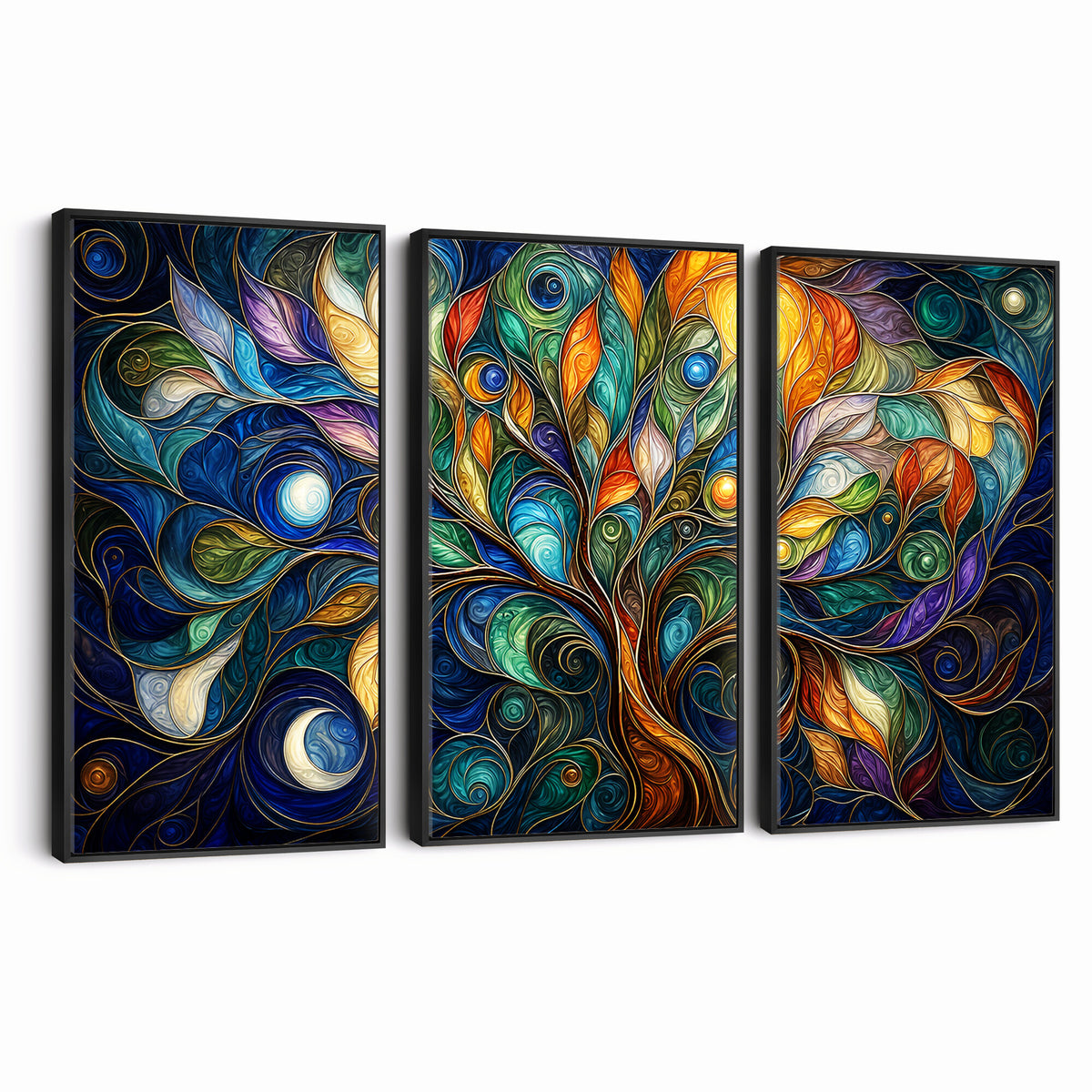 60127105-MGV-CV-36X24 - Psychedelic Tree Of Life Wall Art - Vibrant Swirl Cosmic Nature Decor