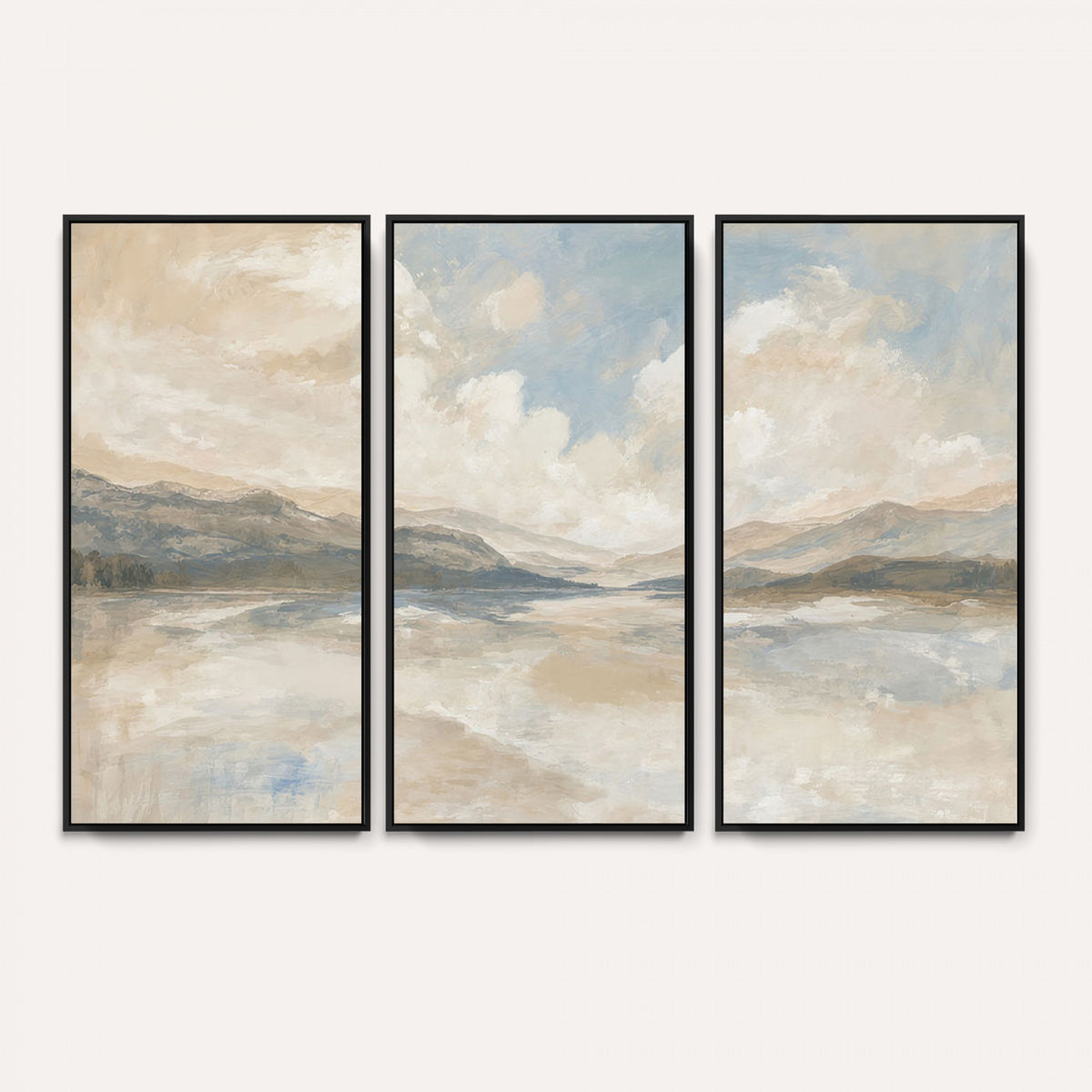 12998065-MGV-CV-36X24 - Serene Mountain and Lake Landscape Canvas Wall Art