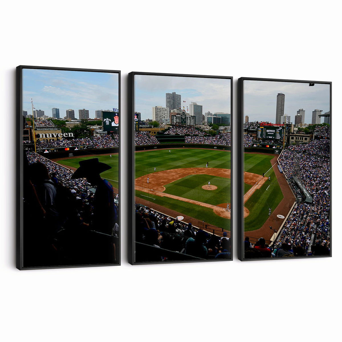 34859D-MGV-CV-36X24 - Chicago Cubs Baseball Team Print - Wrigley Field Stadium