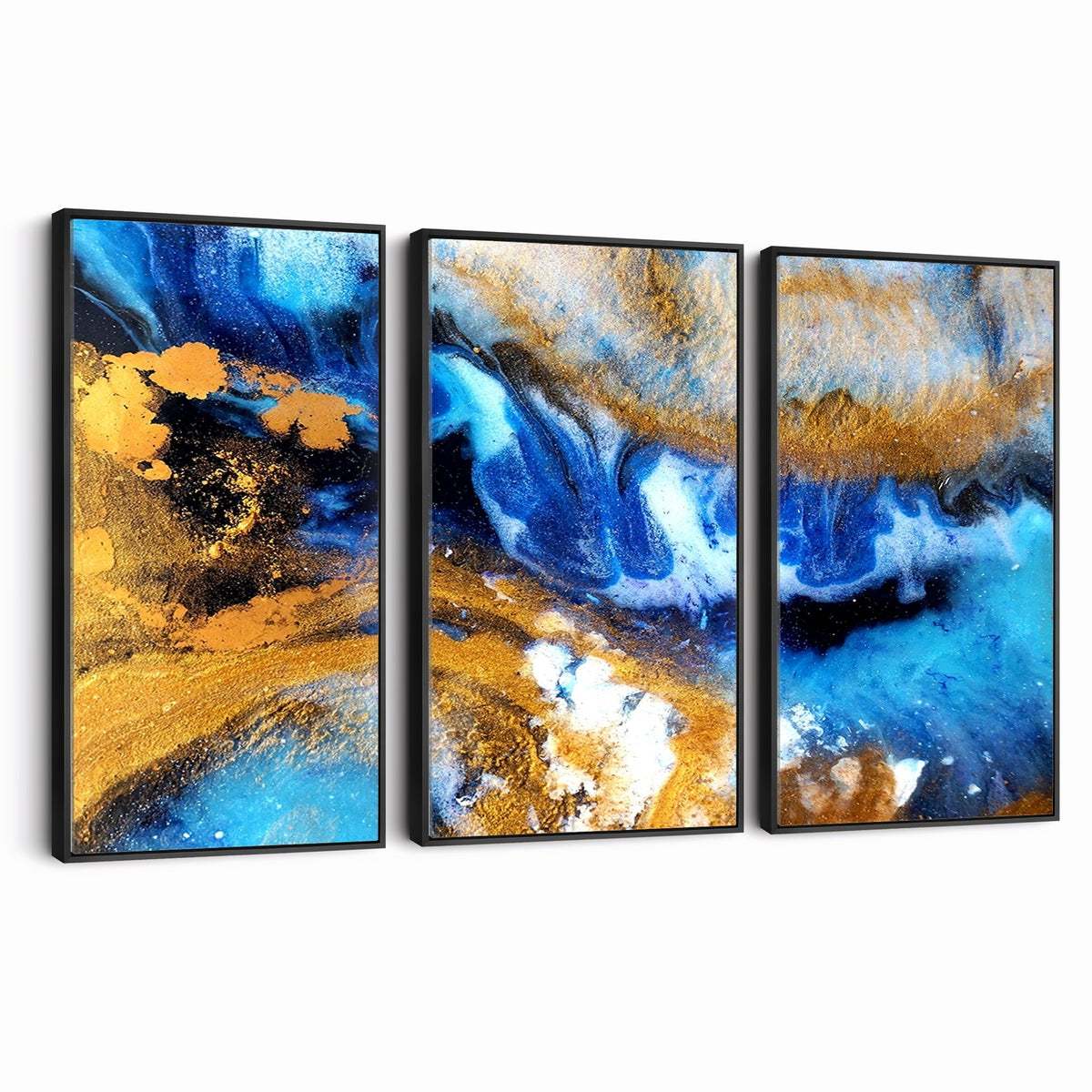 42100-_Poster-30x20 - Large Abstract Wall Art Print | Gold and Blue Abstract Canvas Wall Art