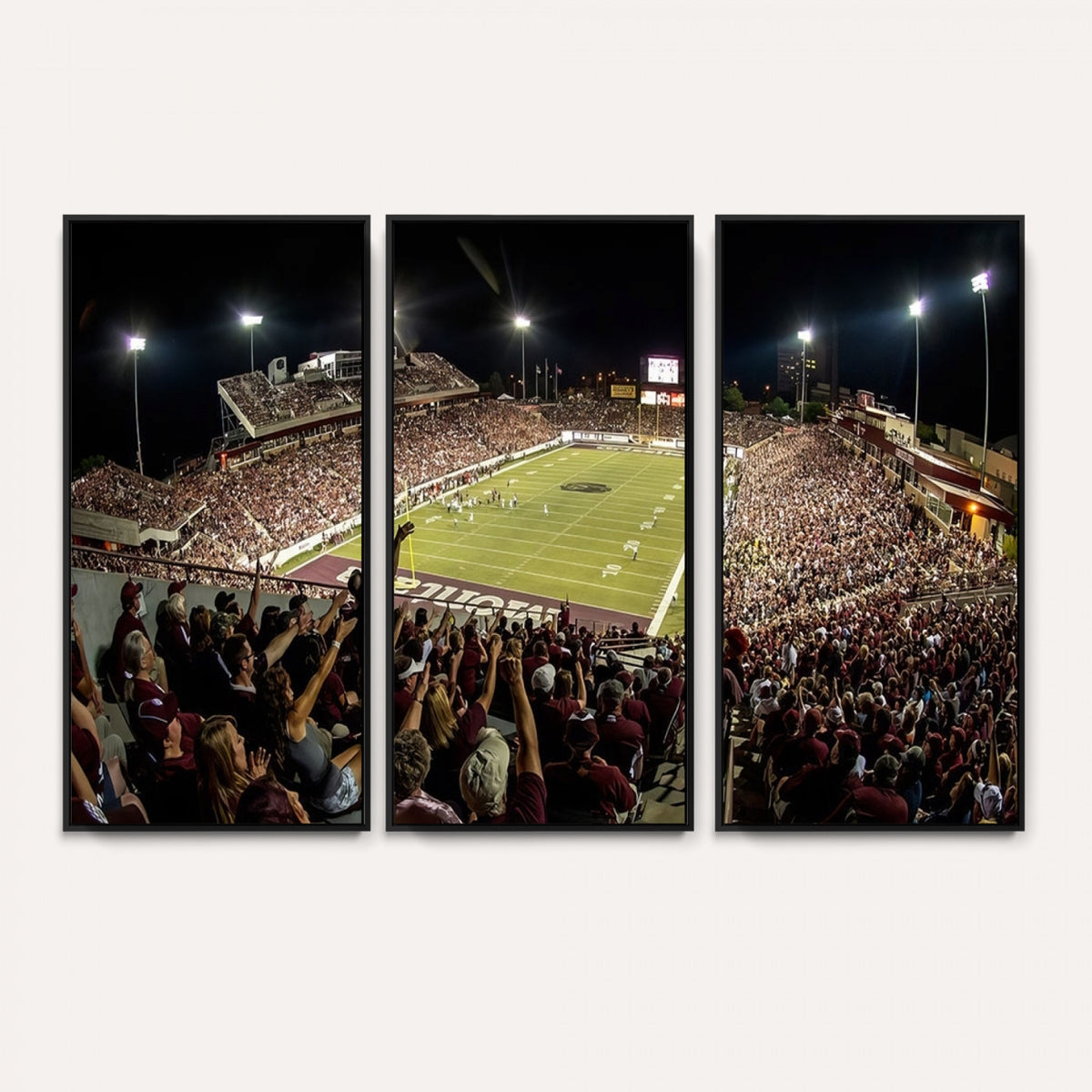 94126-MGV-CV-36X24 - Washington-Grizzly Stadium Canvas Wall Art | Exciting Game Night Atmosphere in Panoramic View