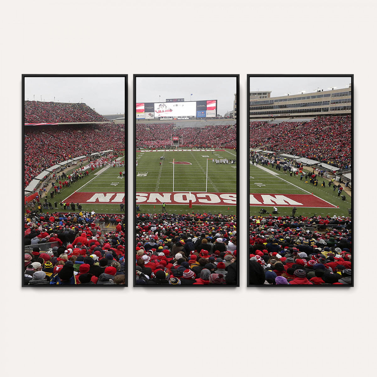 23461-MGV-CV-36X24 - Wisconsin Badgers Team Print Canvas, Madison Camp Randall Stadium Wall Art