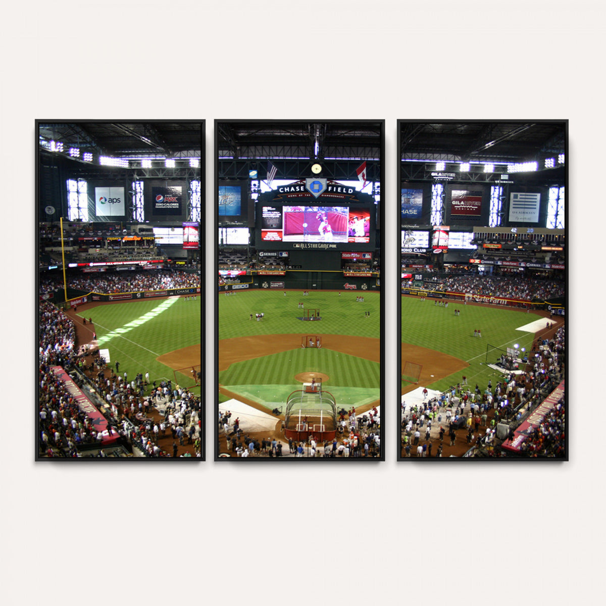 91630-MGV-CV-36X24 - Arizona Diamondbacks Baseball Team Print, Phoenix Chase Field Baseball Stadium Wall Art